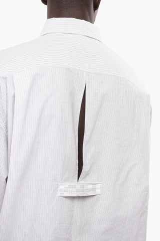 Pinstriped Cotton Shirt with Cut-out Detail