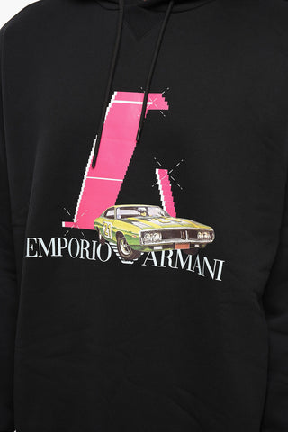 RACING Logoed Fleece Cotton Hoodie with Print