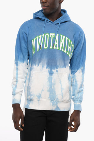 Tie-Dye Effect Hoodie with Printed Logo