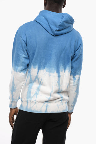 Tie-Dye Effect Hoodie with Printed Logo