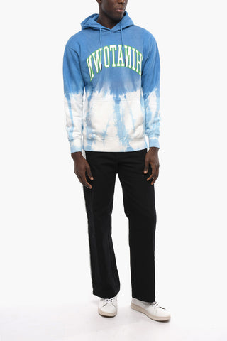 Tie-Dye Effect Hoodie with Printed Logo