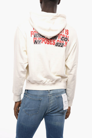 Felpa Hoodie a Spalla Scesa con Stampa Lettering