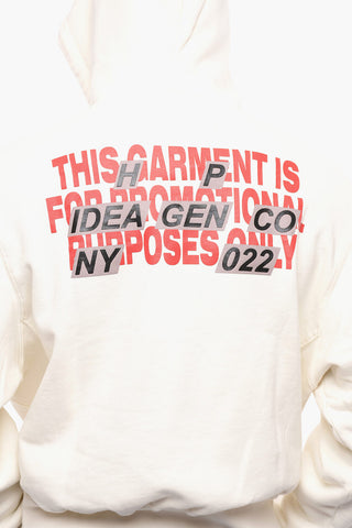 Dropped-shoulder Hoodie Sweatshirt with Lettering Print