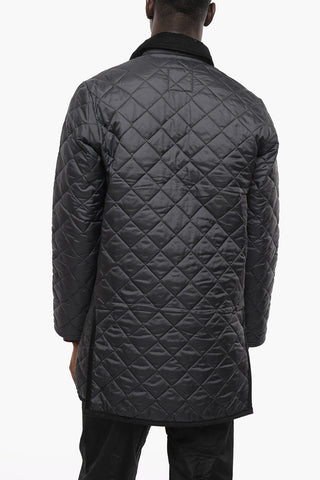 Quilted Jacket with Corduroy Shirt Collar