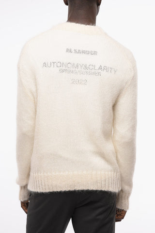 Crew Neck Mohair Blend Double-layered Pullover