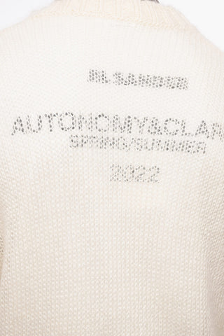 Crew Neck Mohair Blend Double-layered Pullover