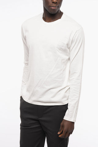 Crew Neck Mohair Blend Double-layered Pullover