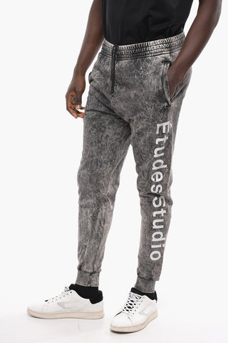 Drawstring Waist Bleached Effect TEMPERA Joggers