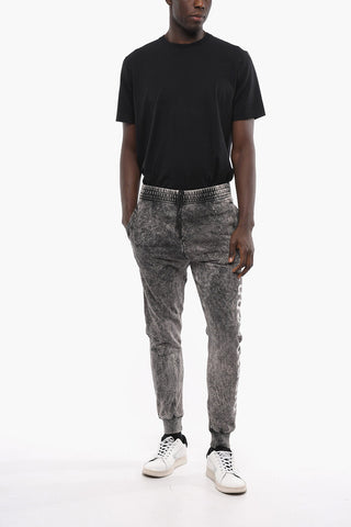 Drawstring Waist Bleached Effect TEMPERA Joggers