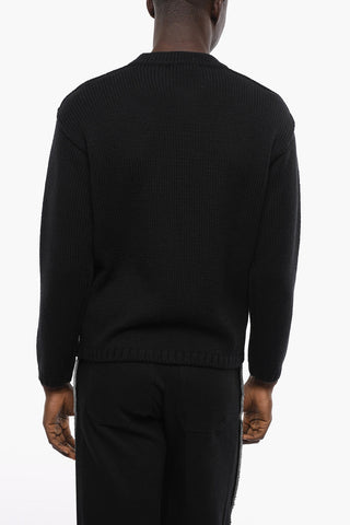 Solid Color Wool Crew-neck Sweater