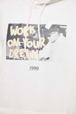 Printed Fleeced Cotton 1999 WORK ON YOUR DREAM Hoodie