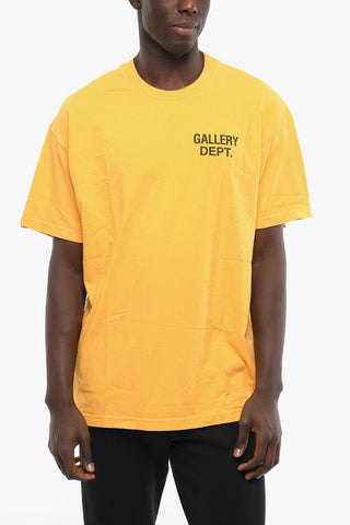 Solid Color Crew-neck T-Shirt with Printed Logo