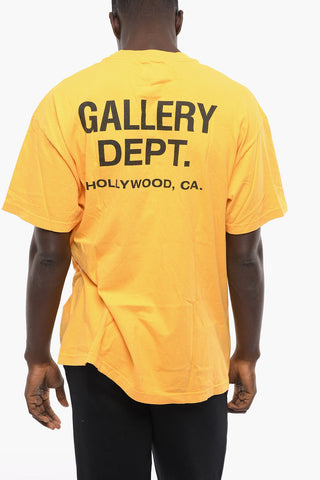 Solid Color Crew-neck T-Shirt with Printed Logo