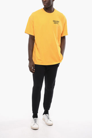 Solid Color Crew-neck T-Shirt with Printed Logo