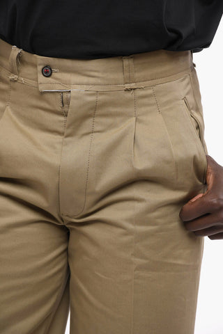 MM4 Double-pleated Cotton Chinos Pants
