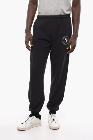Drawstring Waist Fleeced-Cotton Joggers
