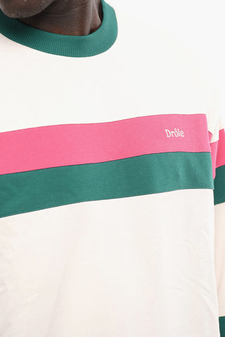 Striped Brushed Cotton Crew-neck Sweatshirt
