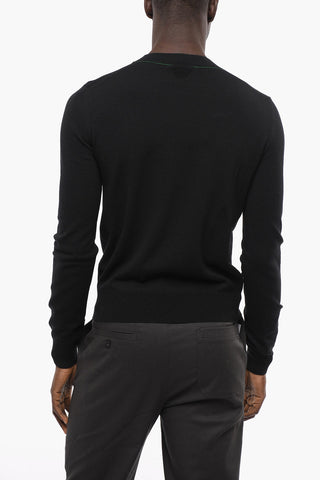 Stretchy Wool Sweater with Ribbed Hems
