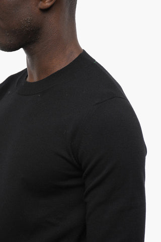 Stretchy Wool Sweater with Ribbed Hems
