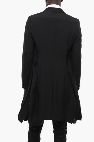 Cappotto Monopetto Destruttutato Con Dettagli Raw Cut