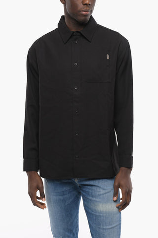 Virgin Wool Overshirt with Breast Pocket