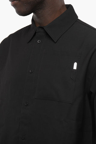 Virgin Wool Overshirt with Breast Pocket