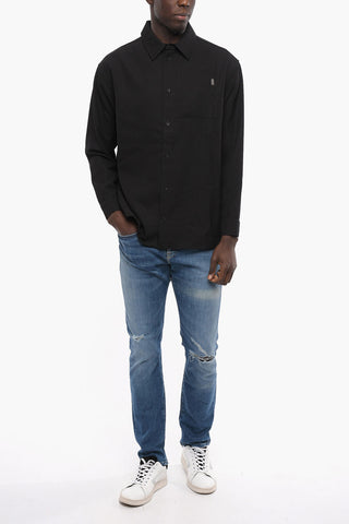 Virgin Wool Overshirt with Breast Pocket