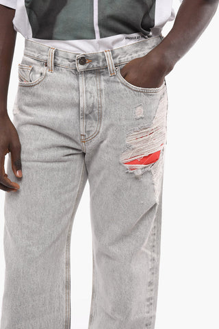 Jeans 2010 Distressed con Toppa Colorata 21cm