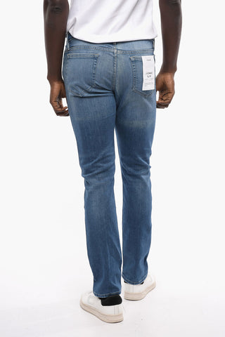 Slim-Fit Stretch Denim Jeans with Medium Wash 16cm