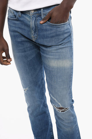 Slim-Fit Stretch Denim Jeans with Medium Wash 16cm