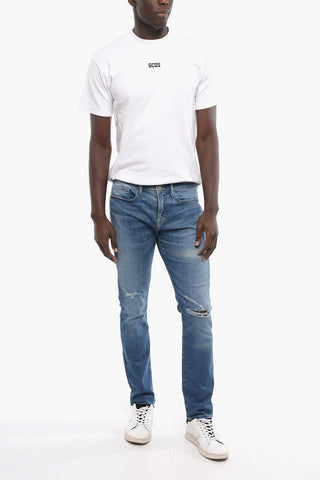 Slim-Fit Stretch Denim Jeans with Medium Wash 16cm