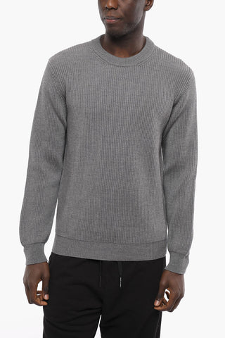 Ribbed Merino Wool Crew-neck Sweater