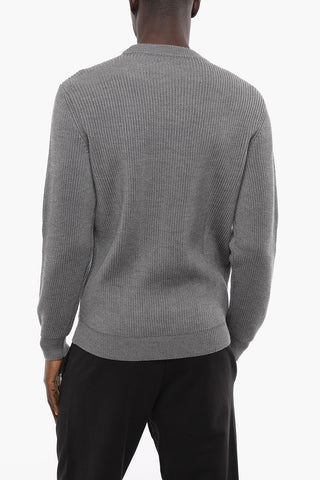 Ribbed Merino Wool Crew-neck Sweater