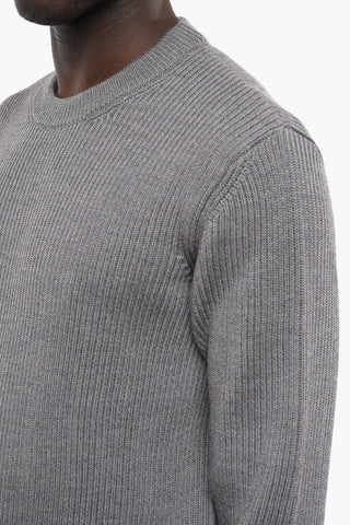 Ribbed Merino Wool Crew-neck Sweater