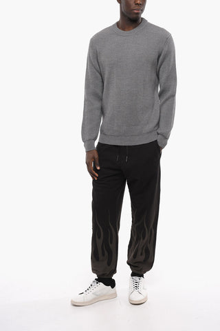 Ribbed Merino Wool Crew-neck Sweater