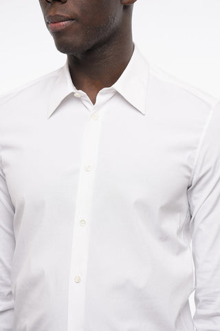 Camicia in Cotone di Popeline a Collo Francese