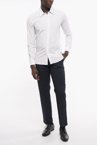 Camicia in Cotone di Popeline a Collo Francese