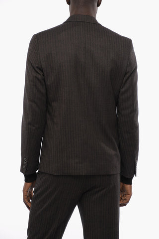 Wool Double Breasted Suit with Striped Pattern