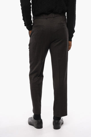 Wool Double Breasted Suit with Striped Pattern