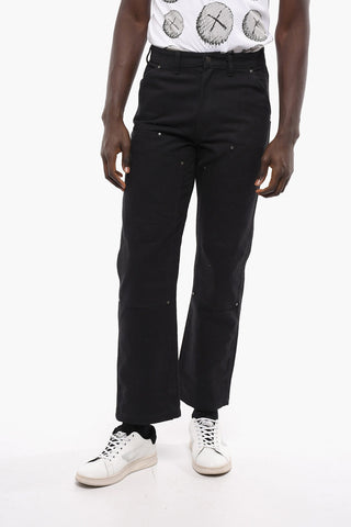 Logo-Button Cotton Cargo Pants