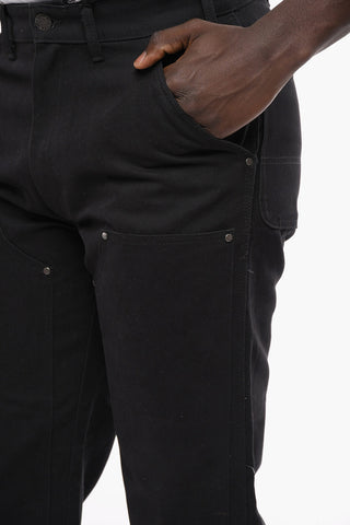Logo-Button Cotton Cargo Pants