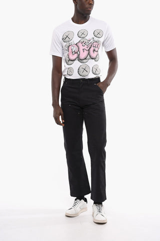 Logo-Button Cotton Cargo Pants