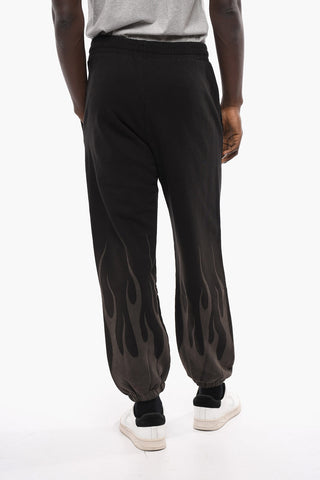 Brushed Cotton Joggers with Flames Print