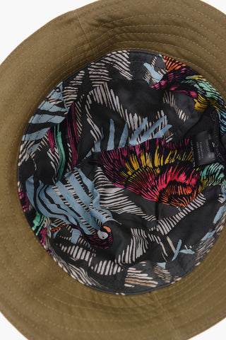 Cappello Bucket in Gabardina di Cotone con Ricamo