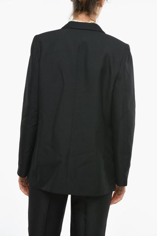 Flap Pockets ARI Doule Breasted Blazer with Logo-Buttons