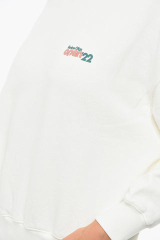 Crew Neck Cotton Sweatshirt with Terry Patch