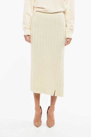 Ribbed Cashmere DEJAN Asymmetric Skirt