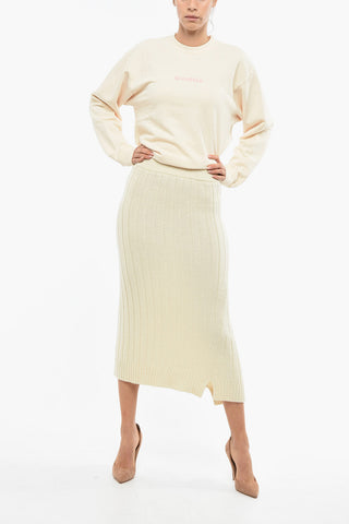 Ribbed Cashmere DEJAN Asymmetric Skirt
