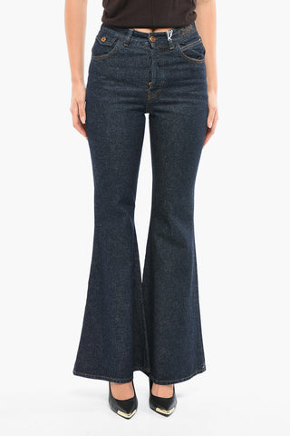 Jeans Dark-Washed Flared Fit In Denim Riciclato