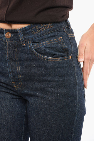 Jeans Dark-Washed Flared Fit In Denim Riciclato
